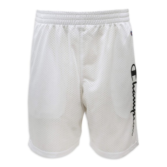 Boys Champion Vertical Script Shorts in White and Black, Sz. M - Picture 1 of 7